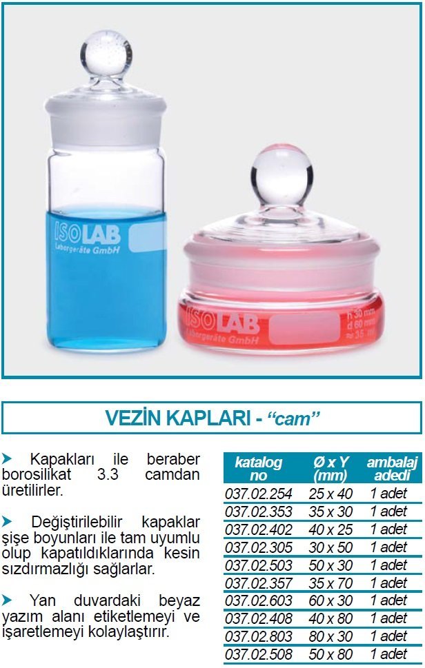 İSOLAB 037.02.353 vezin kabı